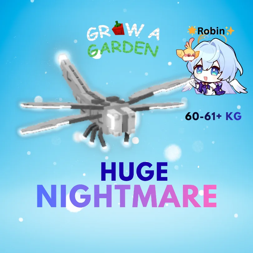HUGE Nightmare GIANT Silver Dragonfly - 60-61+KG - Grow a Garden