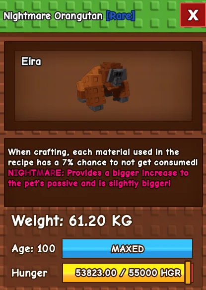 60KG - 69KG ORANGUTAN NIGHTMARE / EVERCHANTED! — Account account