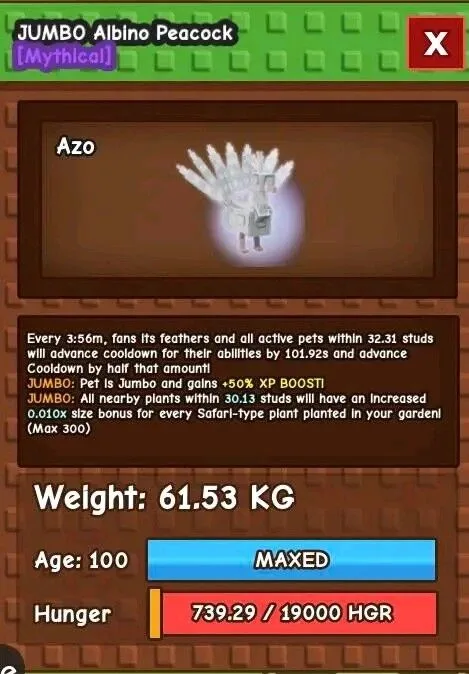 Albino Peacock New Pets 60kg Rare item — Account account