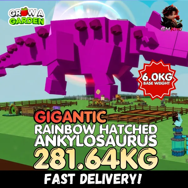 GIGANTIC Rainbow Hatched Ankylosaurus 281.64KG RBH Anky Age 500 INSTANT DELIVERY