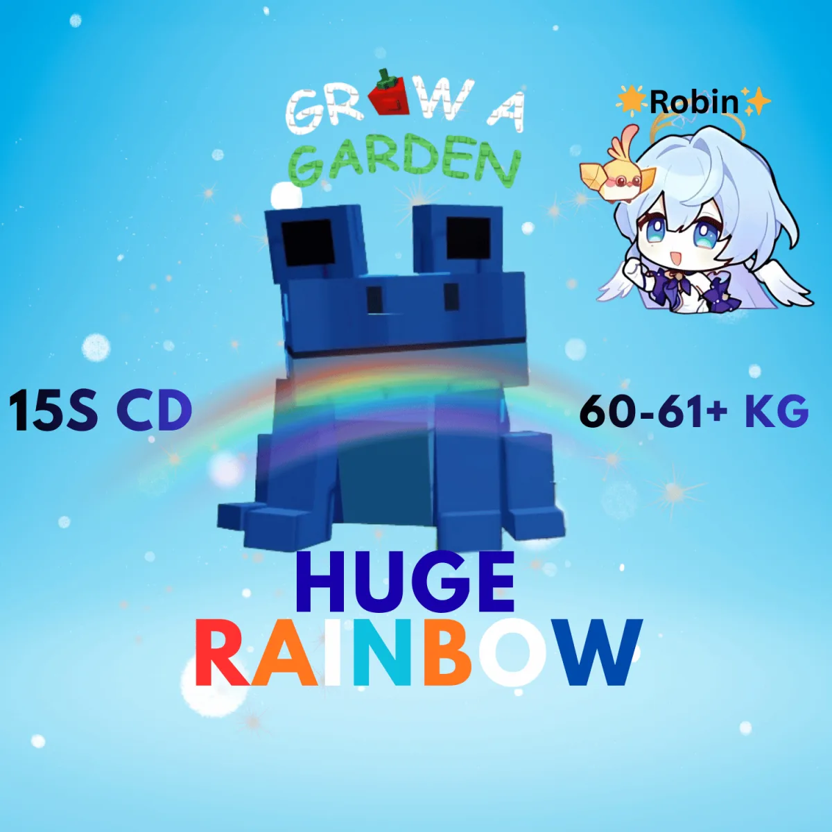 HUGE Rainbow Echo Frog - 60-61+ KG - 15s CD - Grow a Garden — Account account
