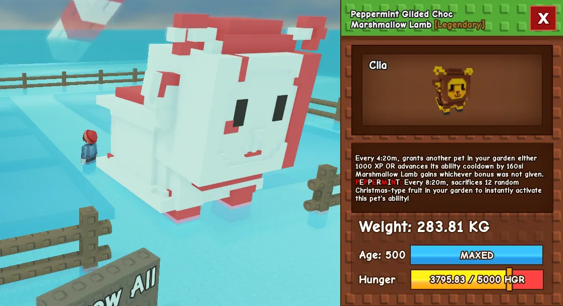 283.81kg Peppermint Gilded Choc Marshmallow Lamb
