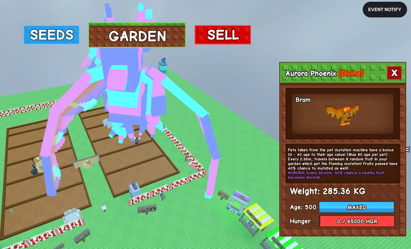 280+KG Aurora Phoenix Divine // super handsome // Age 500 Maxed // Flaming + Auroral Fruit Mutation