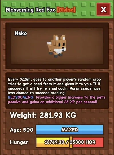 HUGE RED FOX NM / VENOM / EVER 280KG+ AGE 500
