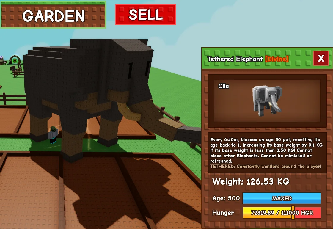 126.53kg Tethered Elephant