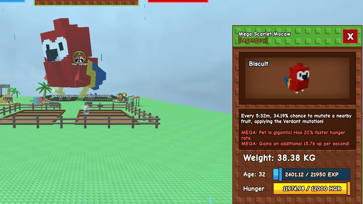 Colossal 10.05kg base Mega Scarlet Macaw