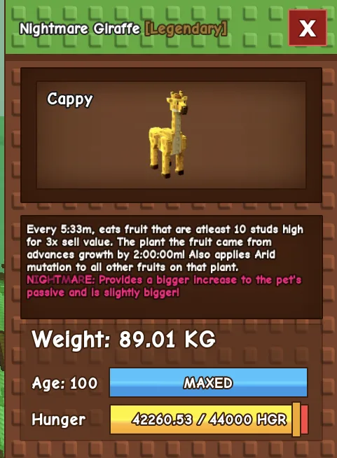 Titan Nightmare Giraffe 89KG