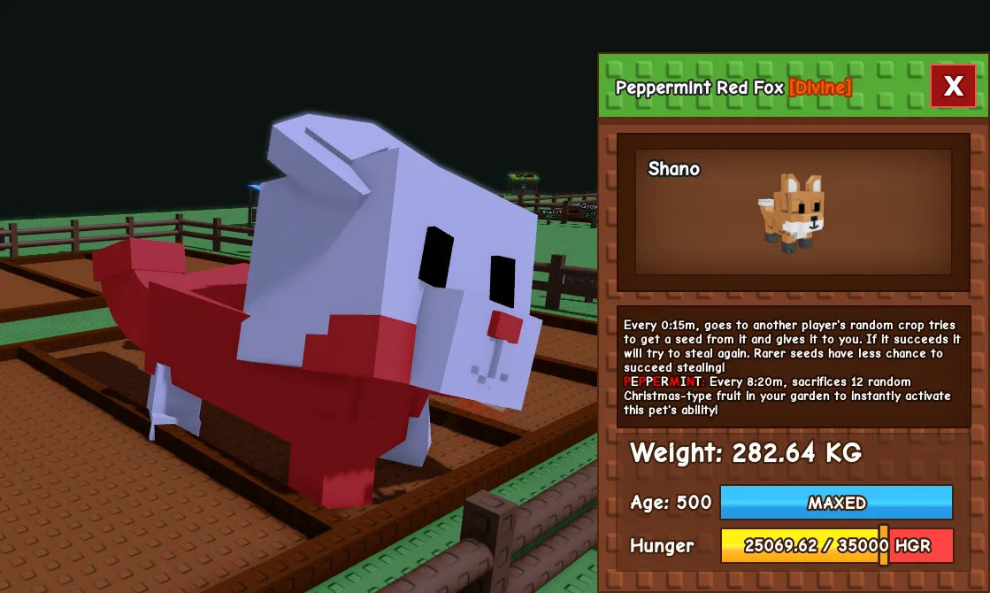 282.64kg Peppermint Red Fox