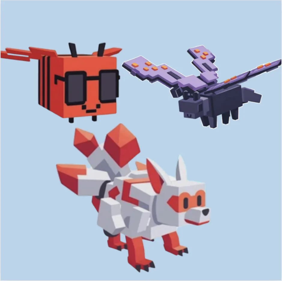 Kitsune + Disco Bee + Butterfly (3 PETS)