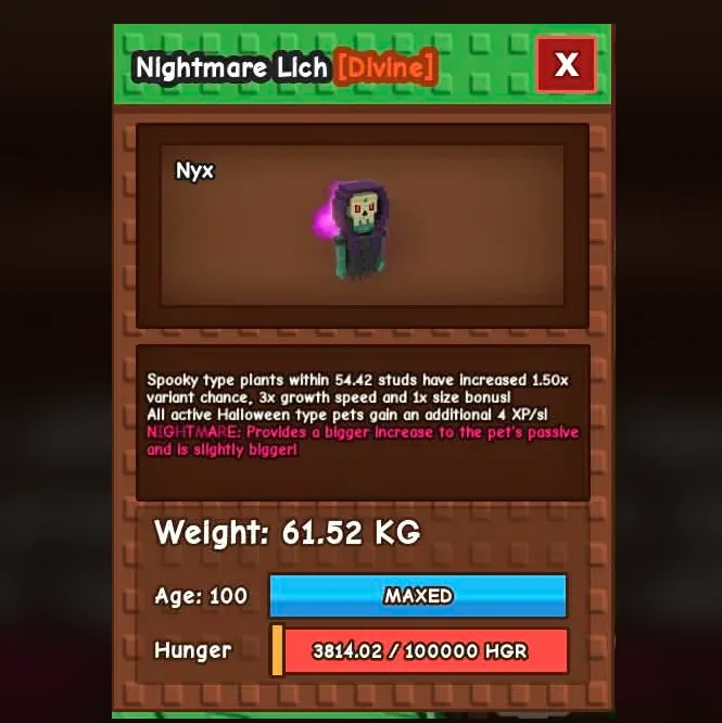 Hug Nightmare Lich 61.52kg