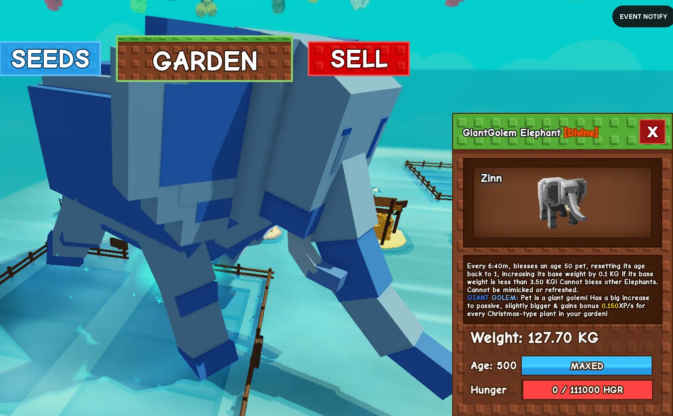 127.7kg GiantGolem Elephant Super RARE MUT and HUGE