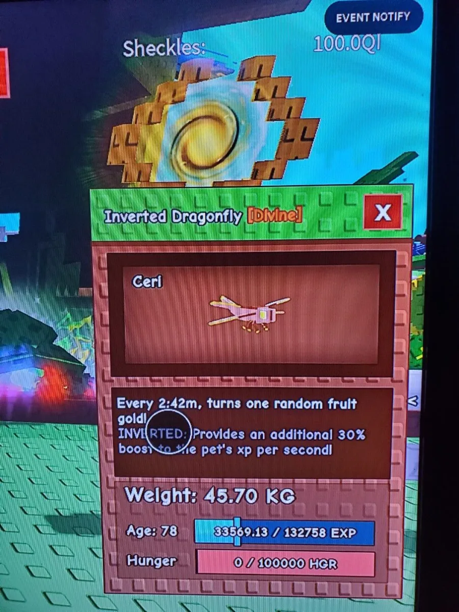 TITAN INVERTED DRAGONFLY 45.70KG AT AGE 78