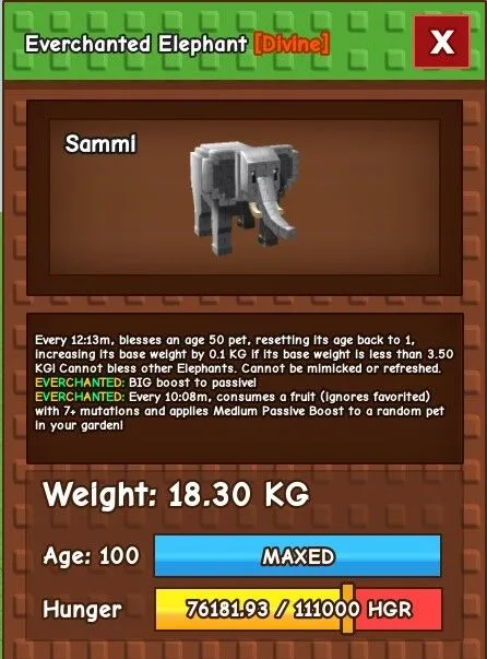 Everchanted Elephant 18kg Max Passive — Account account