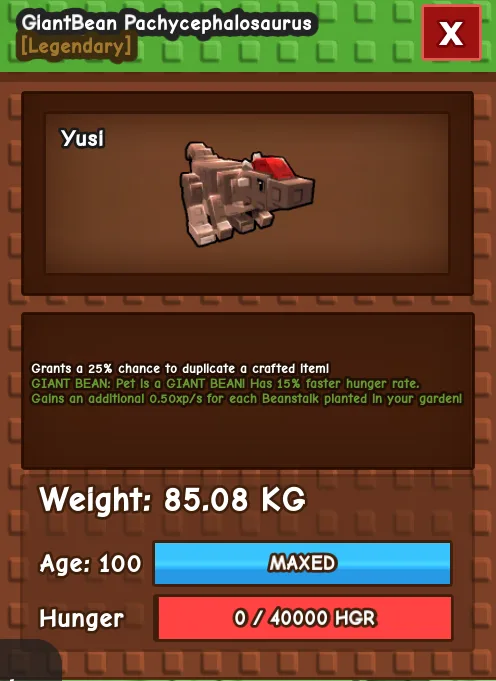 GIANTBEAN TITANIC PACHYCEPHALOSAURUS 85.08KG AGE 100 — Account account