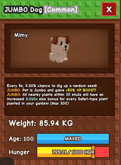 Jumbo Titanic Dog 85.94KG Age 100 Gag Pet Instant Delivery — Account account