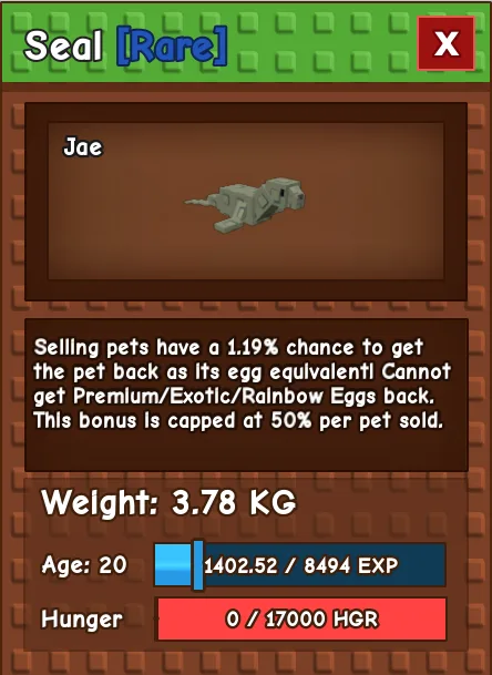 Seal RARE Age 20 3.78KG