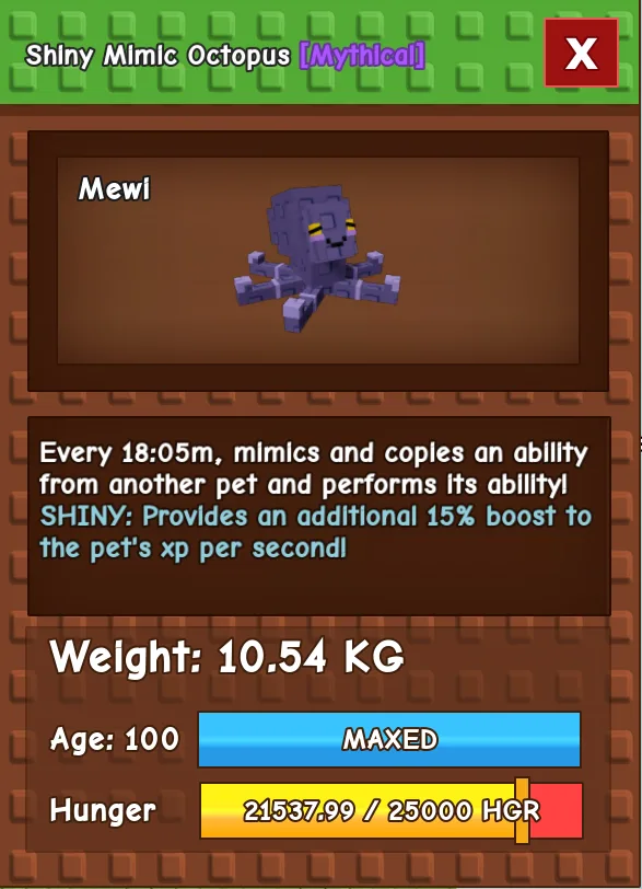 Shiny Mimic Octopus 100 AGE 10.54 KG 100 AGE Octopusa,100 AGE Octopusb,100 AGE Octopusc,100 AGE Octopusd,100 AGE Octopuse,100 AGE Octopusf,100 AGE O