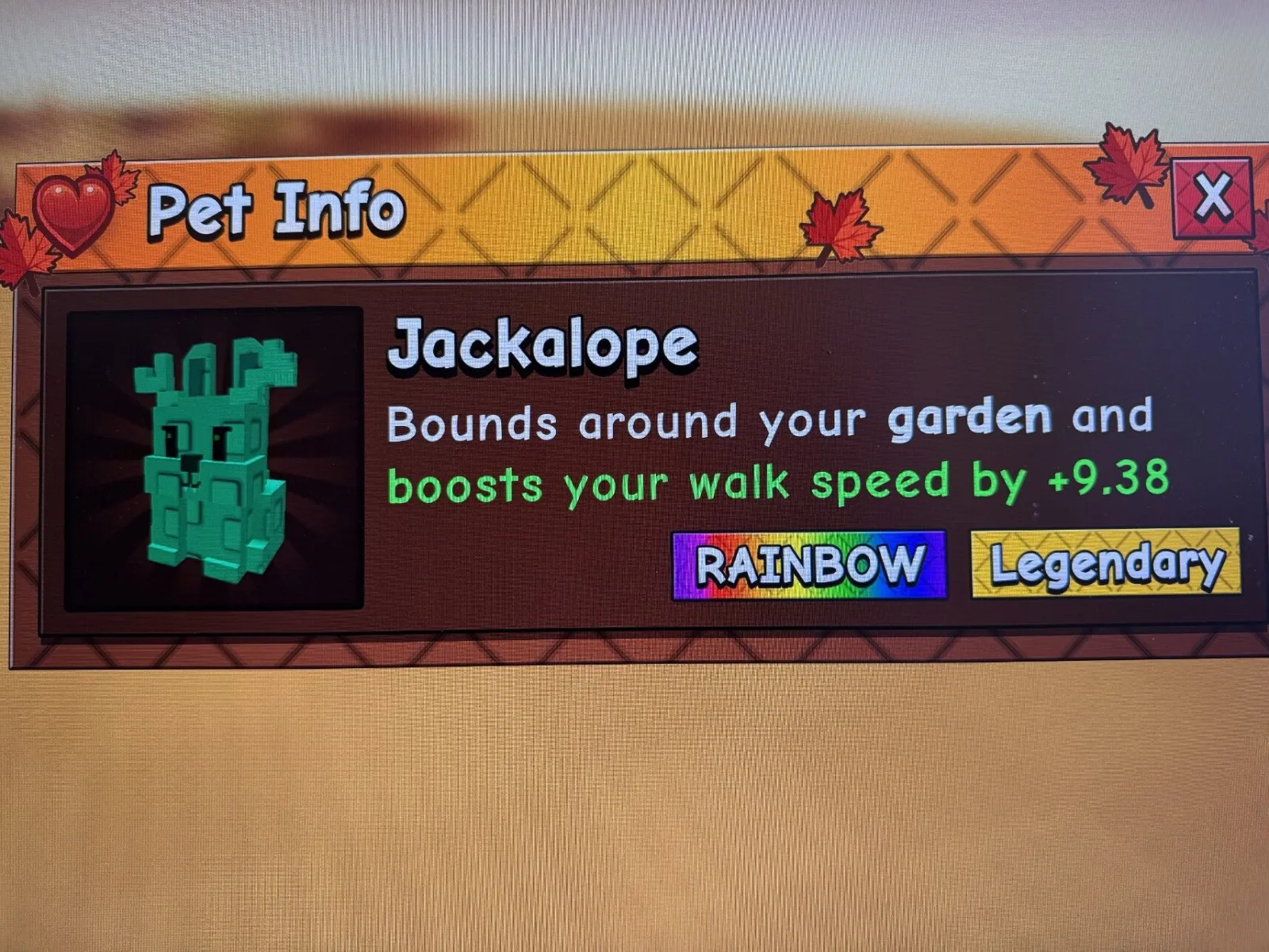 New Rainbow Jackalope instand Delivery boosts your Walk Speed legit Seller! (Legendary)