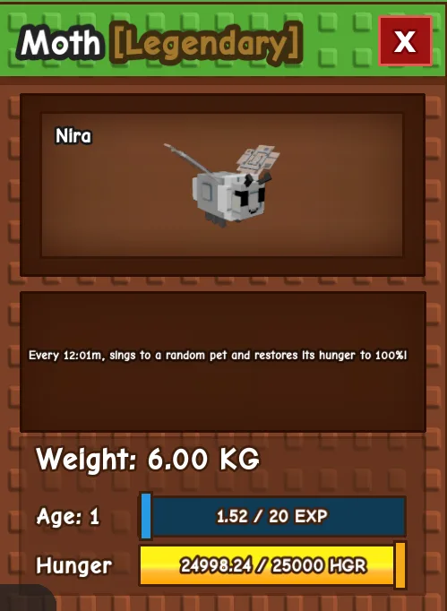 HUGE MOTH AGE 1 6.00KG GAG PET INSTANT DELIVERY — Account account