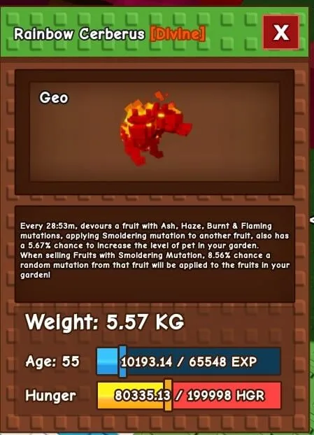 RAINBOW HATCHED CERBERUS 5.57KG CHEAP FAST — Account account