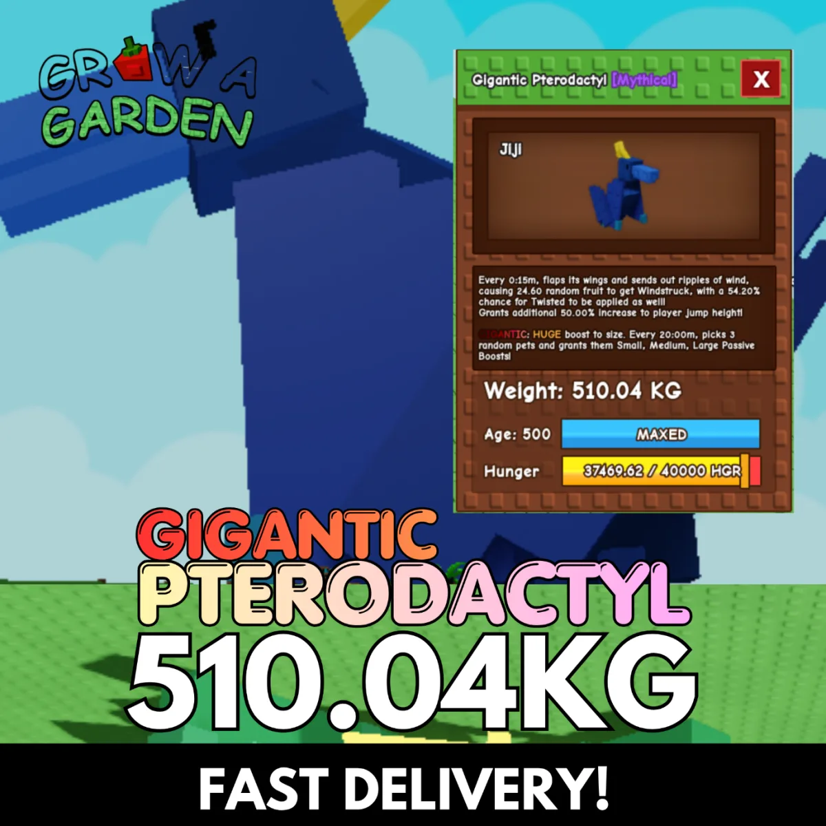 GIGANTIC Pterodactyl 510.04KG Colossal Age 500 INSTANT DELIVERY