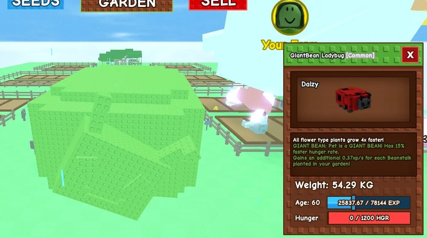 HUGE/GIANT/TITAN LADY BUG 88 KG WHEN AGE 100 GAINT BEAN - GROW A GARDEN ROBLOX - CHEAP AND FAST DELIVERY — Account account