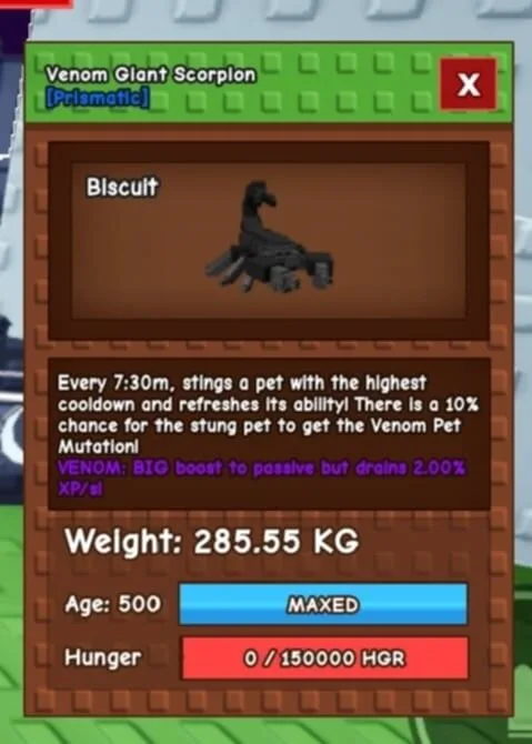 GIANT SCORPION 280KG-290KG INSTANT DELIVERY