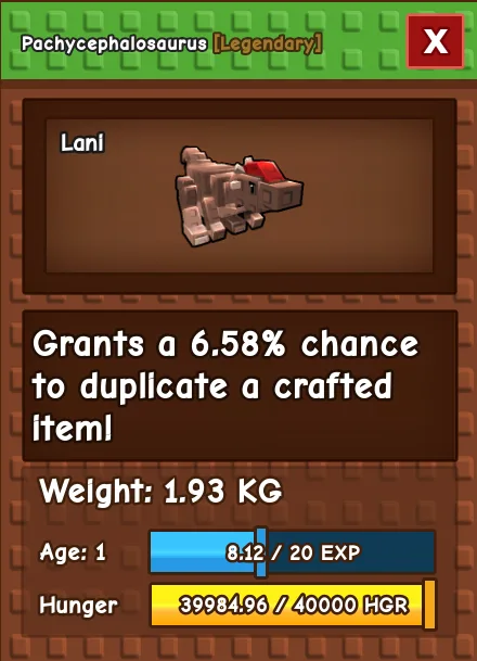 Pachycephalosaurus LEGENDARY Age 1 1.93KG