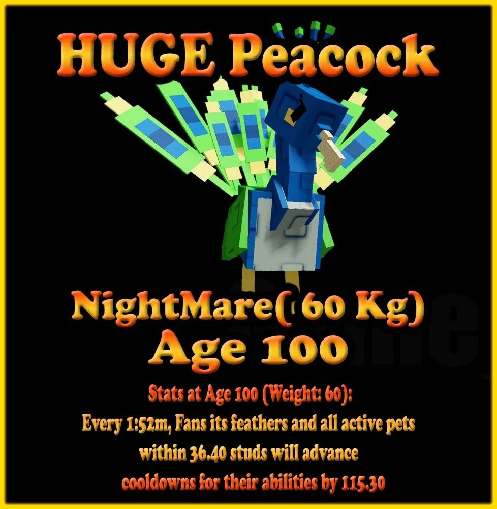Nightmare / Venom / Everchanted Huge / Titan Peacock 60 Kg
