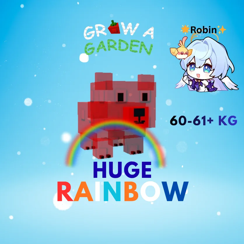 HUGE Rainbow Gummy Bear - 60-61+KG - Age 100 - Grow a Garden