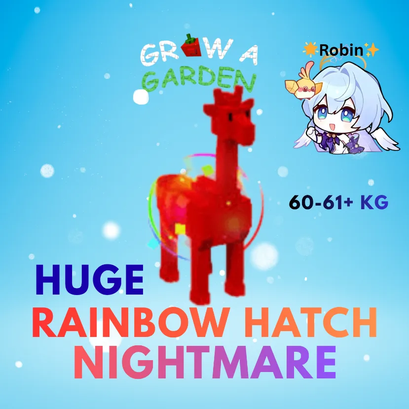 HUGE Nightmare Rainbow Hatch Giraffe - 60-61+KG - Grow a Garden — Account account