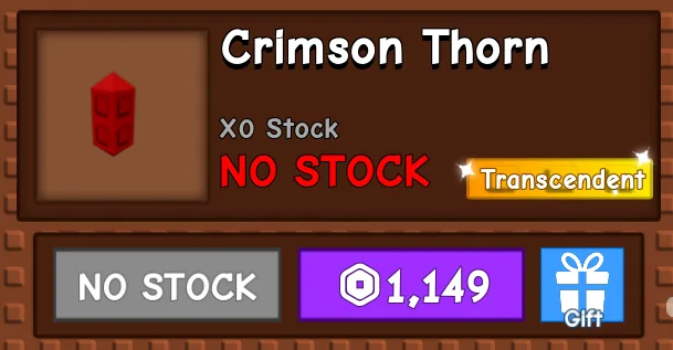 1,149 R Crimson Thorn - RARE PRISMATIC SEED - Delivered via the seed shop gifting option