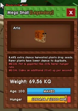 TITANIC HUGE GIANT MEGA SNAIL (MEGA MUTATION) 69.56KG 100AGE // STILL GROWING // CLEAN // CHEAP // RUSH // RARE — Account account