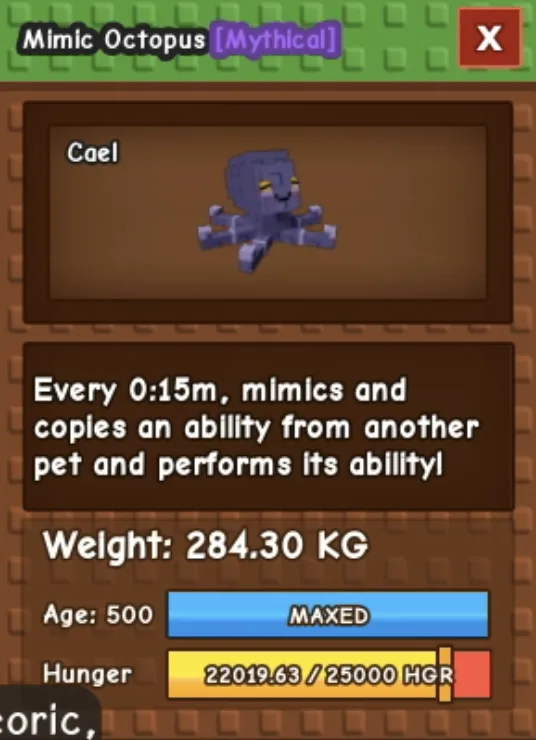 15s HUGE Mimic Octopus 280KG+ Maxed Age 500 Fast delivery