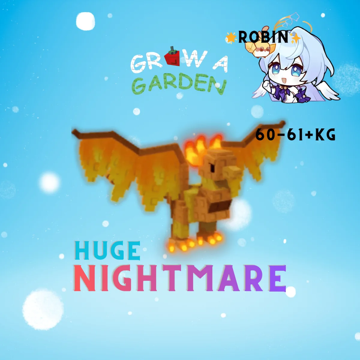 HUGE Nightmare Phoenix - 60-61+KG - Grow a Garden — Account account