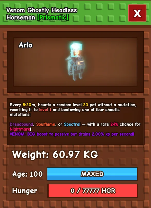 Ghostly Headless Horseman - GHH 60 KG ++ — Account account