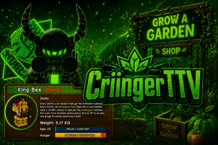 Grow a Garden King Bee Divine Plant Growth Buff — Account account