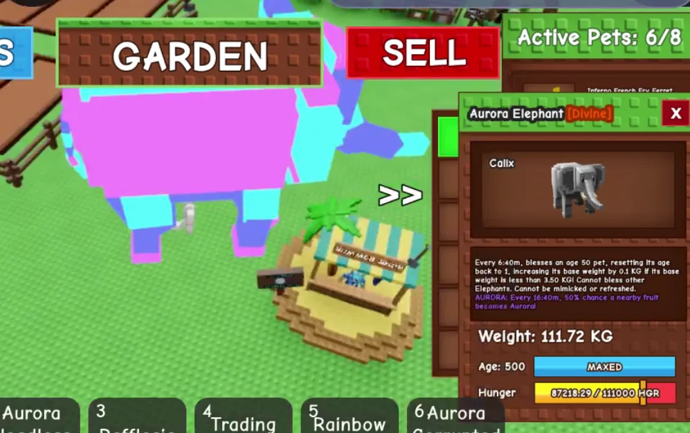 110KG+ Aurora Elephant Divine // super handsome // Age 500 MAXED // Weight Blessing + Fruit Boost