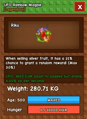 1x UFO RBH MAGPIE 280.71KG & 282.83KG - INSTAN DELIVERY