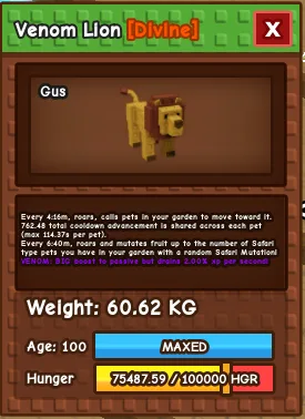Lion 60kg Age 100 — Account account