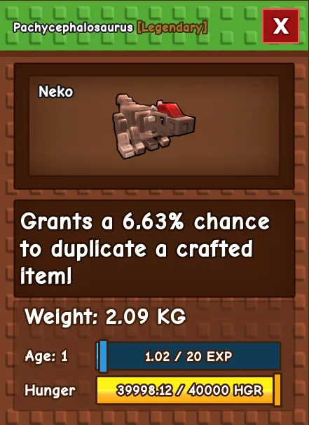 Pachycephalosaurus LEGENDARY Age 1 2.09KG
