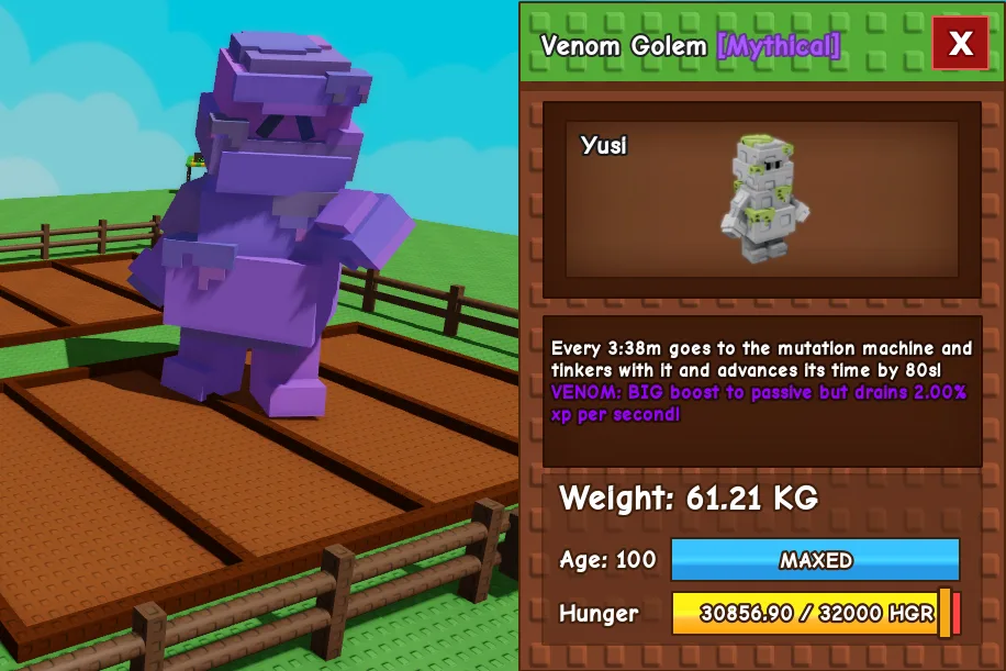 61.21kg Venom Golem — Account account