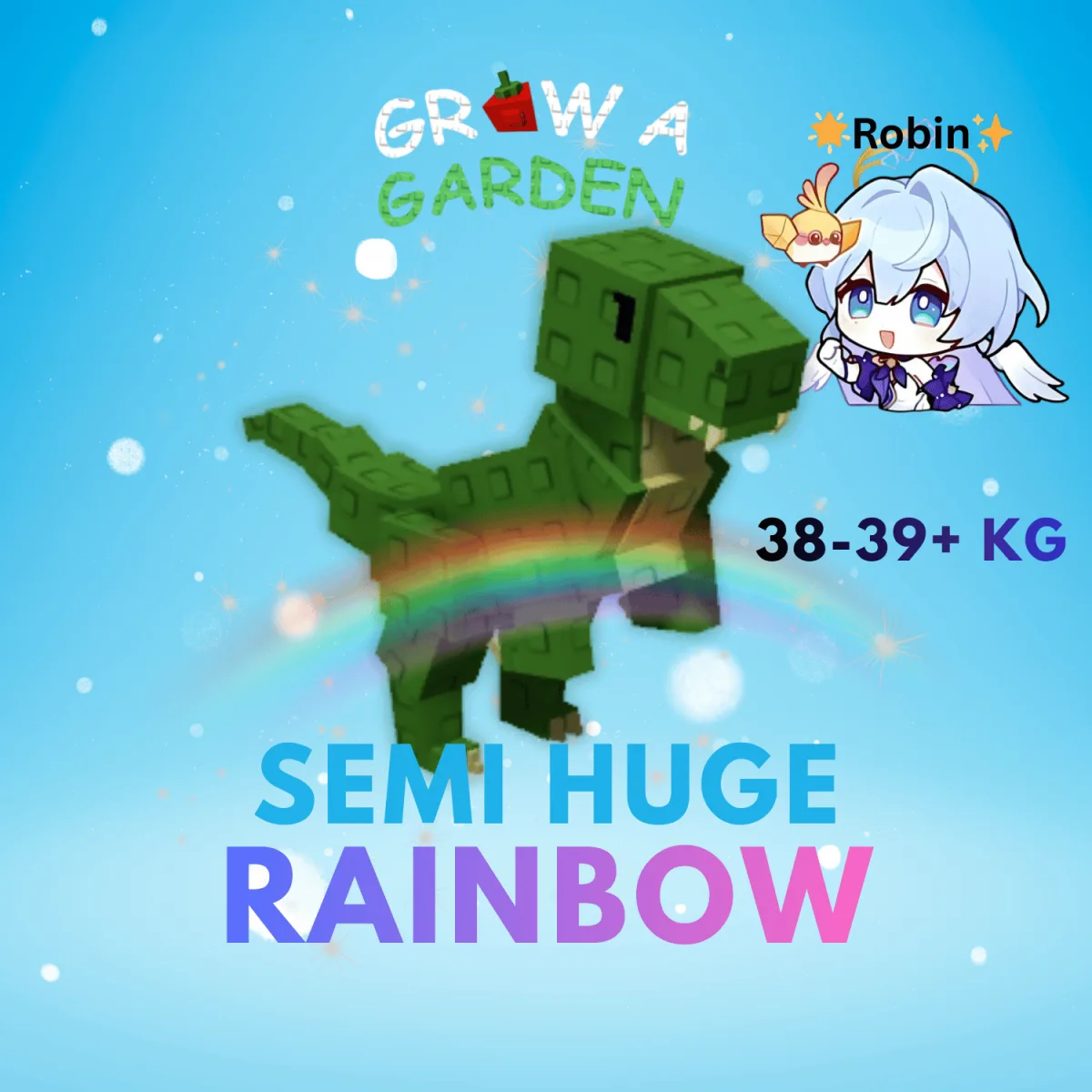 Semi HUGE Rainbow T-Rex - 38-39+KG - Grow a Garden — Account account