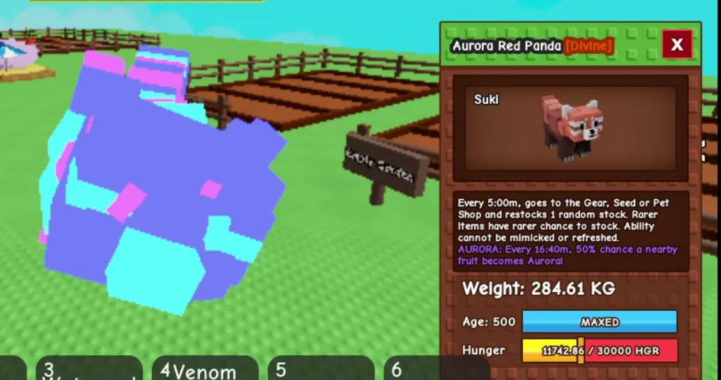 280KG+ Aurora Red Panda Divine // super handsome // Age 500 Maxed // Shop Restock + Aurora Fruit//not griffin//i run out of tag others limitation