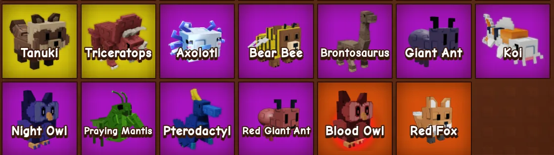 Selling All Rare Pets in Grow a Garden 1 of Each Type Full Bundle Deal