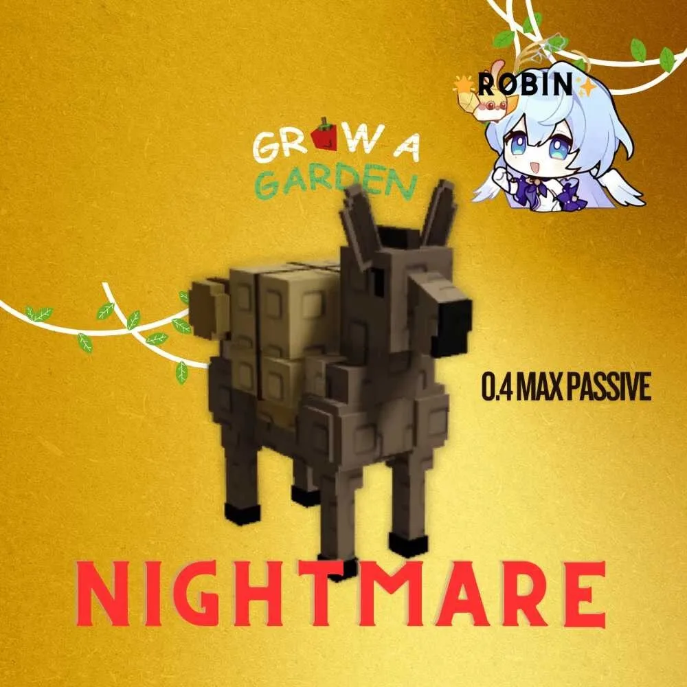 Nightmare Pack Mule - Max Passive 0.4 - Grow a Garden — Account account