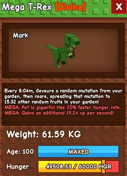 60KG - 61KG MEGA T-REX — Account account