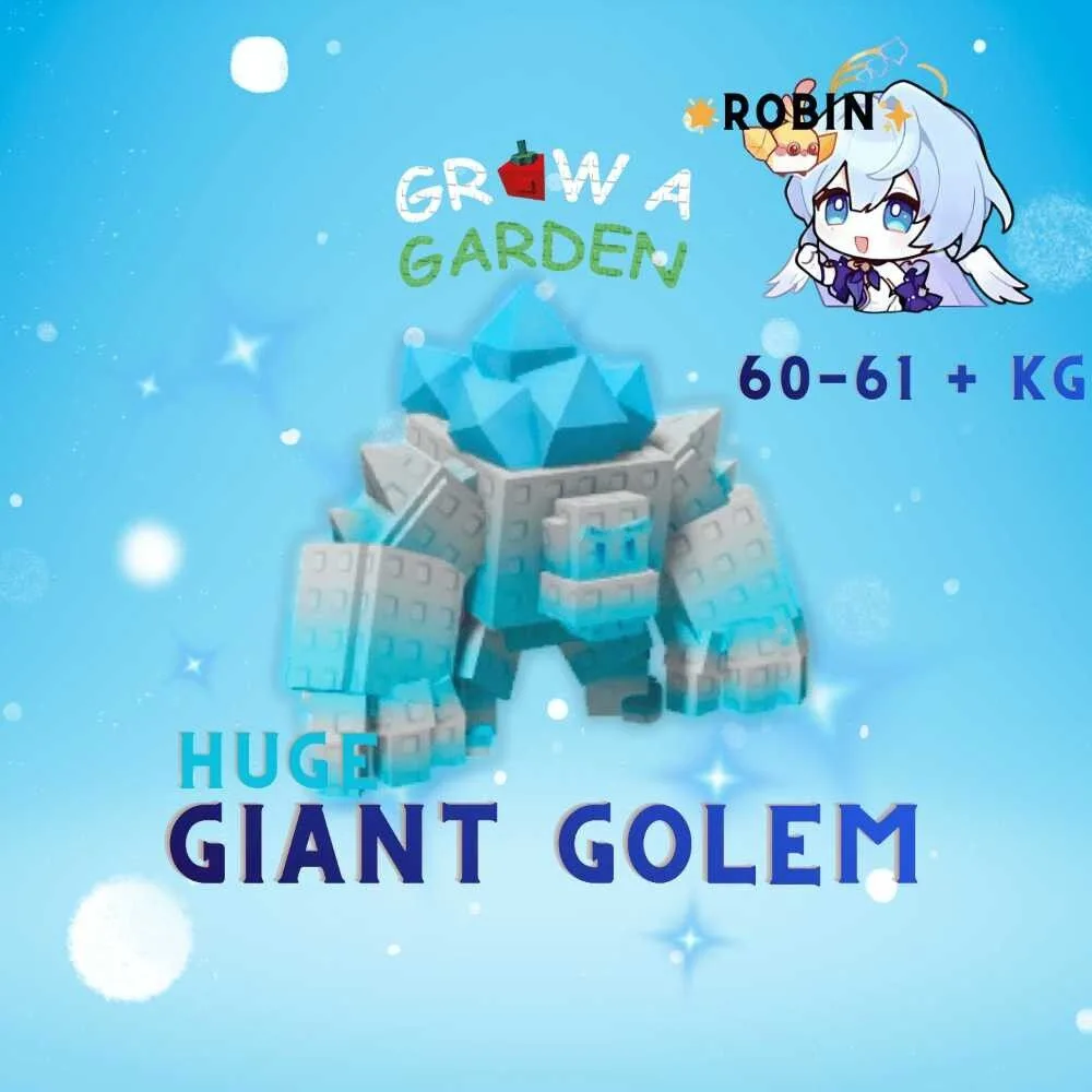 Giant Golem HUGE Ice Golem - 60-61+KG - New Legendary Super Rare Cool Mutation - GiantGolem- Grow a Garden — Account account
