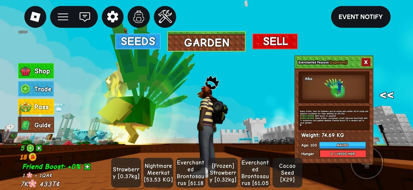 Peacock de 74kg economico a buen precio con mutacion everchanted — Account account