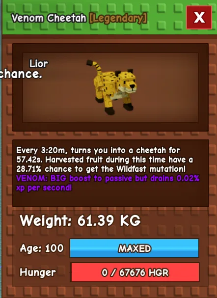 60kg HUGE VENOM CHEETAH super handsome// turning you to cheetah — Account account